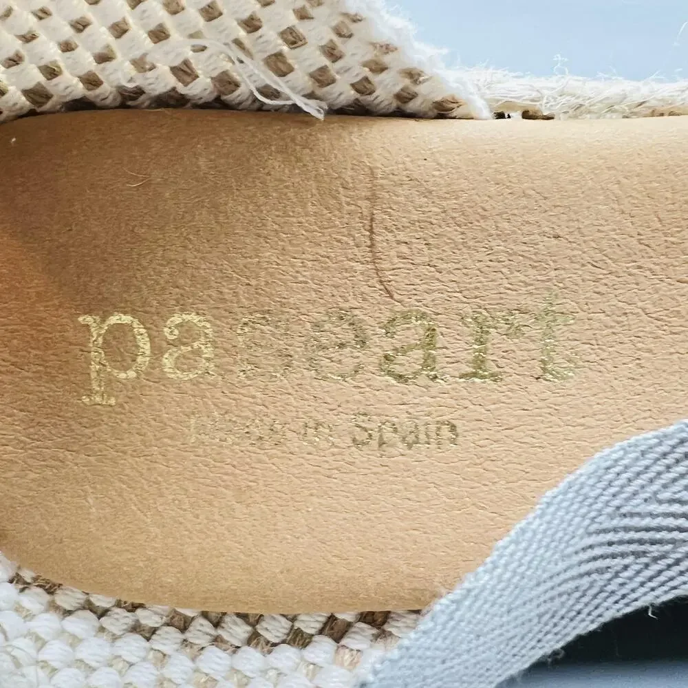 Paseart Sandals Womens 8.5 Gray Suede Espadrille Wedge Ankle Tie Lace Up Shoes
